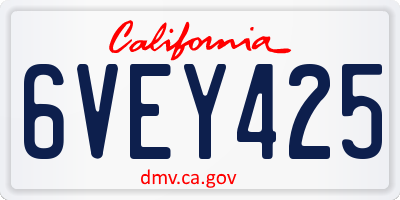 CA license plate 6VEY425