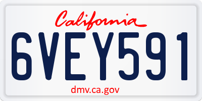 CA license plate 6VEY591