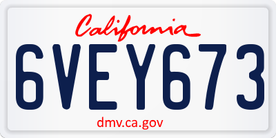 CA license plate 6VEY673