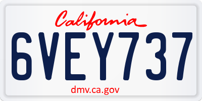 CA license plate 6VEY737