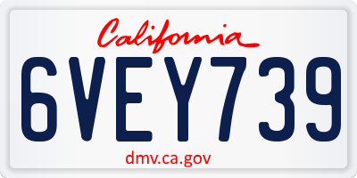 CA license plate 6VEY739