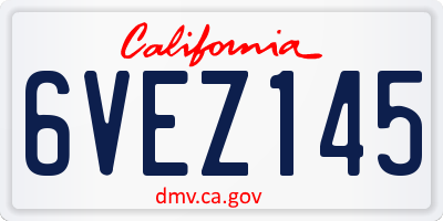 CA license plate 6VEZ145