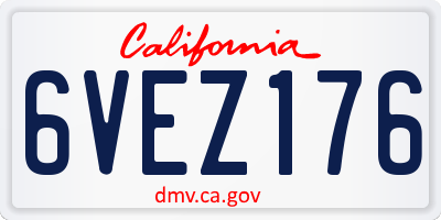 CA license plate 6VEZ176