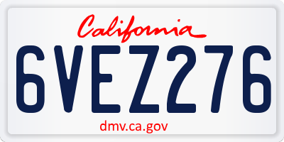 CA license plate 6VEZ276