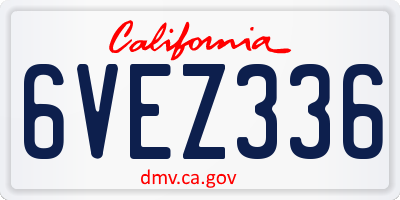 CA license plate 6VEZ336