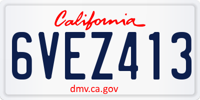CA license plate 6VEZ413