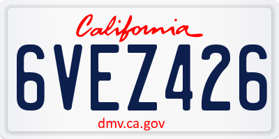 CA license plate 6VEZ426
