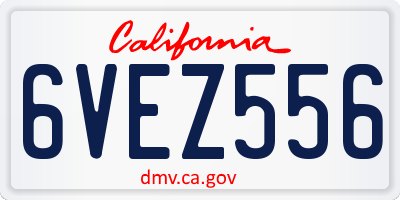 CA license plate 6VEZ556