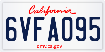 CA license plate 6VFA095