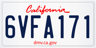 CA license plate 6VFA171