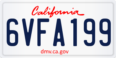 CA license plate 6VFA199