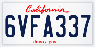CA license plate 6VFA337
