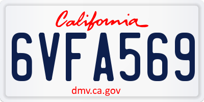 CA license plate 6VFA569