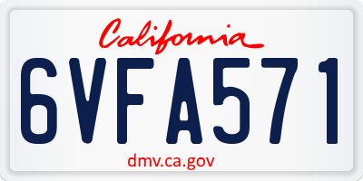 CA license plate 6VFA571