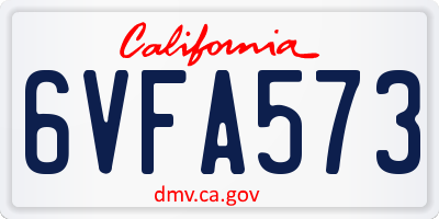 CA license plate 6VFA573