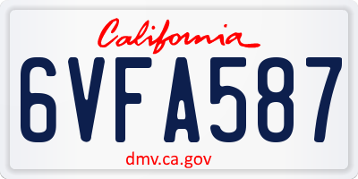 CA license plate 6VFA587