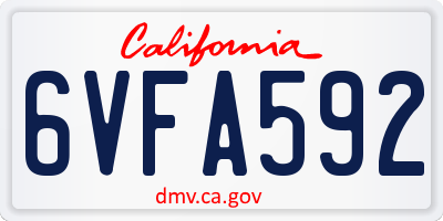 CA license plate 6VFA592