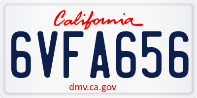 CA license plate 6VFA656