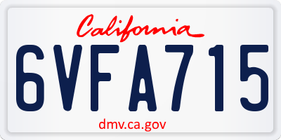 CA license plate 6VFA715