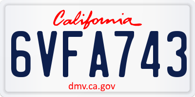 CA license plate 6VFA743
