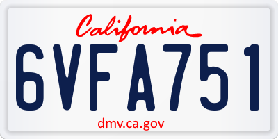 CA license plate 6VFA751