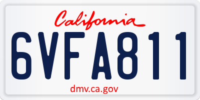 CA license plate 6VFA811