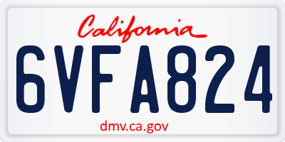 CA license plate 6VFA824