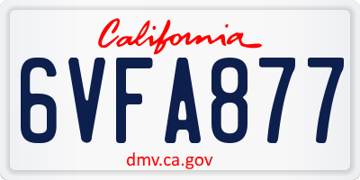 CA license plate 6VFA877