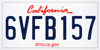 CA license plate 6VFB157