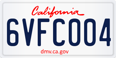CA license plate 6VFC004