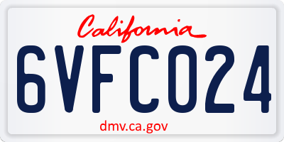 CA license plate 6VFC024