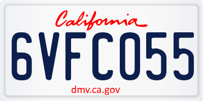 CA license plate 6VFC055