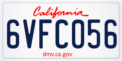CA license plate 6VFC056