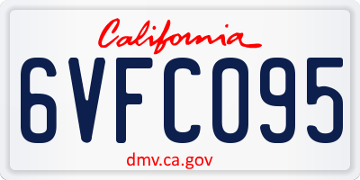 CA license plate 6VFC095