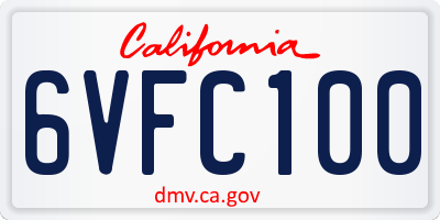 CA license plate 6VFC100