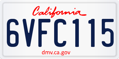 CA license plate 6VFC115