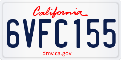CA license plate 6VFC155