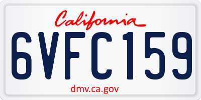 CA license plate 6VFC159