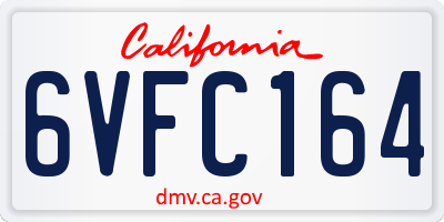 CA license plate 6VFC164