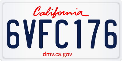 CA license plate 6VFC176