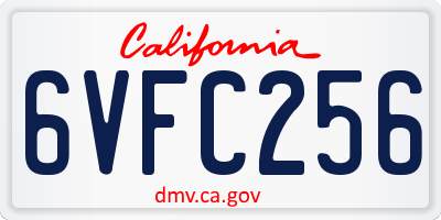 CA license plate 6VFC256