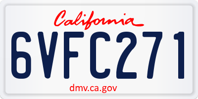 CA license plate 6VFC271