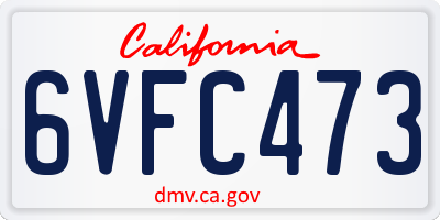 CA license plate 6VFC473