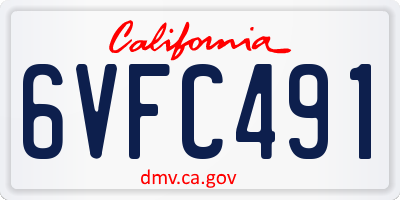 CA license plate 6VFC491