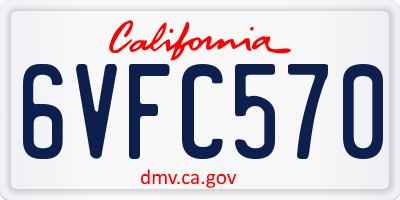 CA license plate 6VFC570