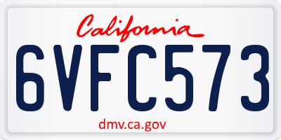 CA license plate 6VFC573