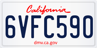 CA license plate 6VFC590