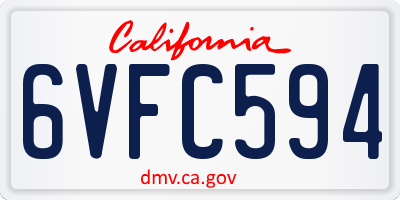 CA license plate 6VFC594