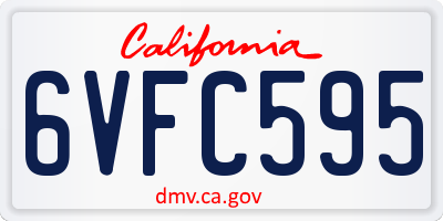 CA license plate 6VFC595