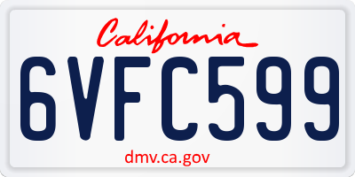 CA license plate 6VFC599